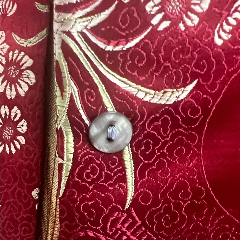 ✨🌺Chico’s Red Floral Silk Blazer Vintage 1970s Rare High-End💖✨ - Picture 6 of 8
